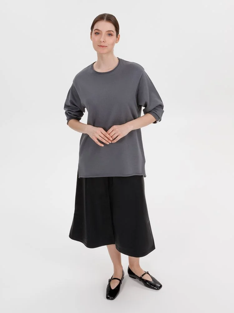 Лонгслив унисекс Siluetti Fuori серый размер S/M - фото 8