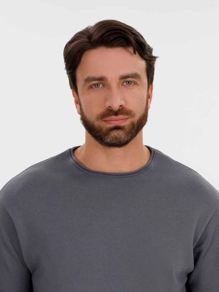 Лонгслив унисекс Siluetti Fuori серый размер L/XL - фото 4