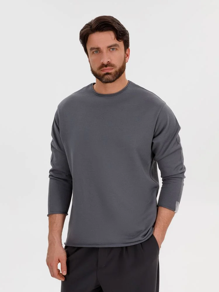 Лонгслив унисекс Siluetti Fuori серый размер L/XL - фото 5