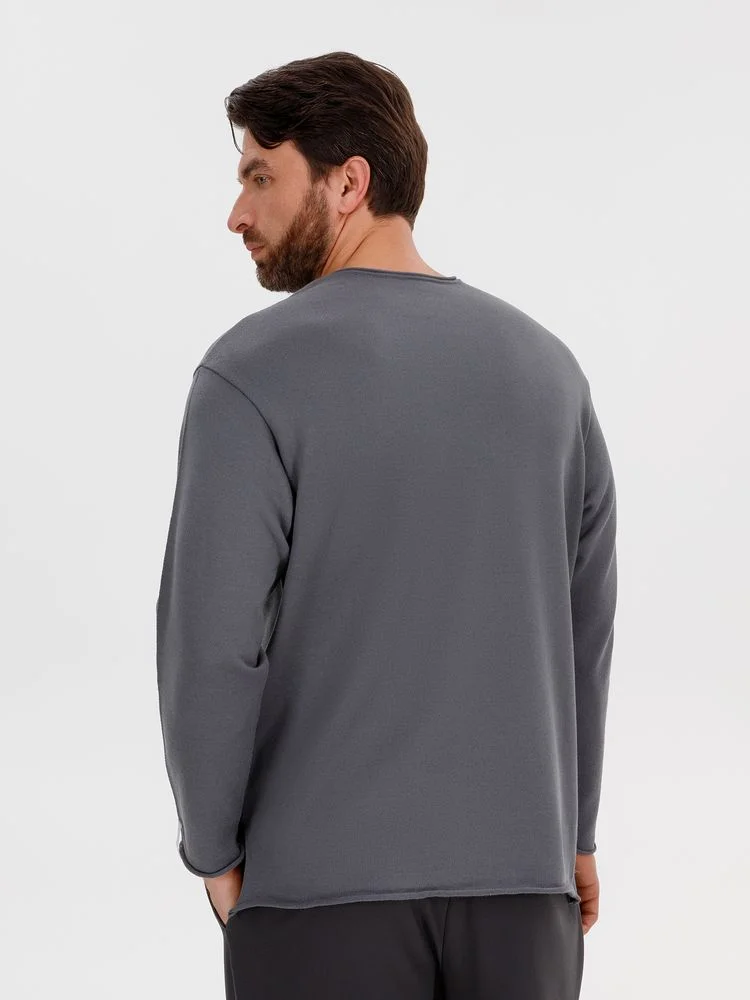 Лонгслив унисекс Siluetti Fuori серый размер L/XL - фото 7