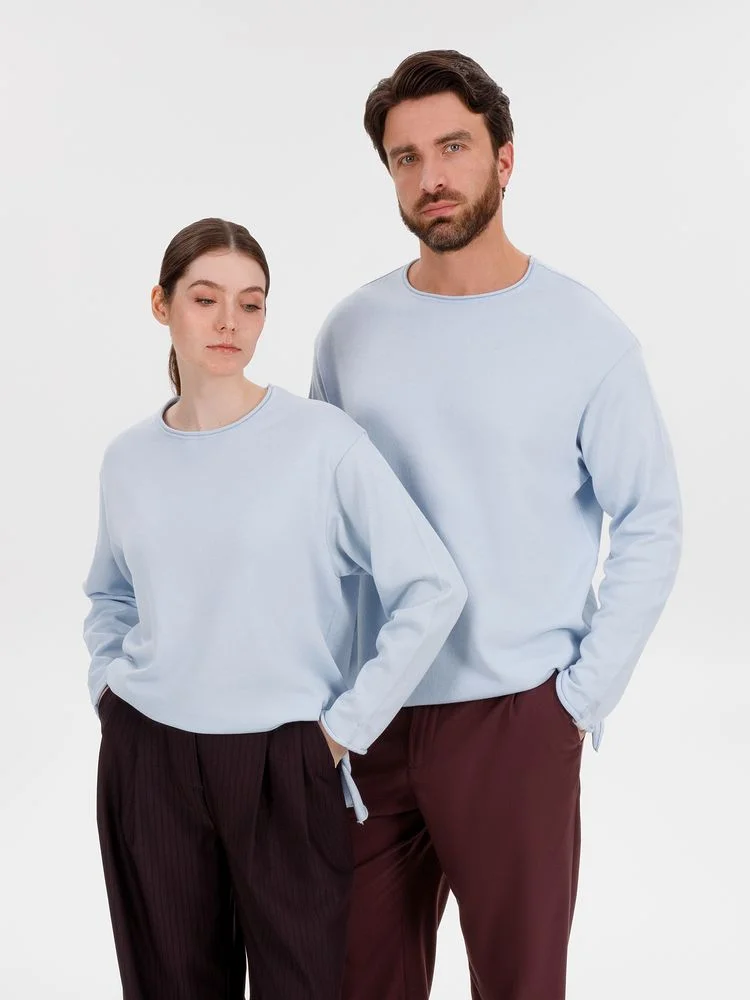 Лонгслив унисекс Siluetti Fuori светло-голубой размер L/XL - фото 12