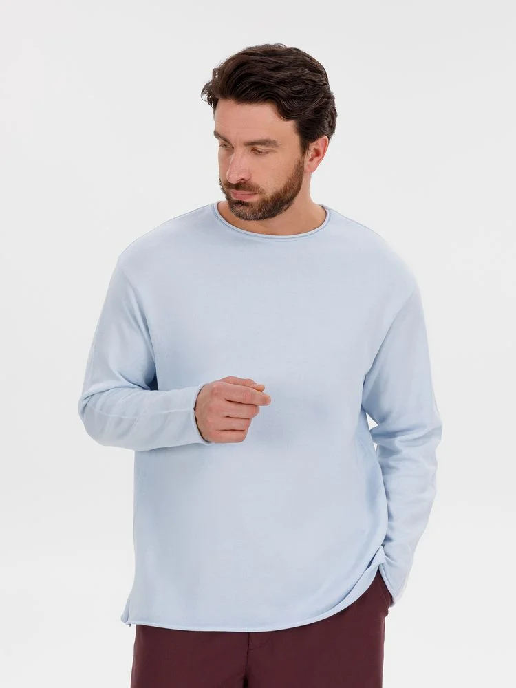 Лонгслив унисекс Siluetti Fuori светло-голубой размер L/XL - фото 8