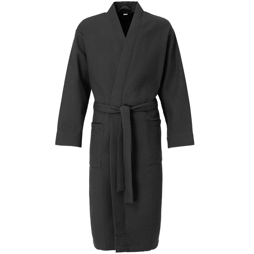 Халат вафельный Kimono черный размер XL/XXL