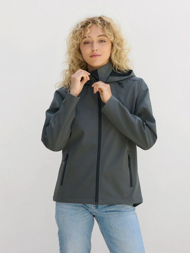 Куртка софтшелл с капюшоном женская Race Women черная размер 3XL - фото 5