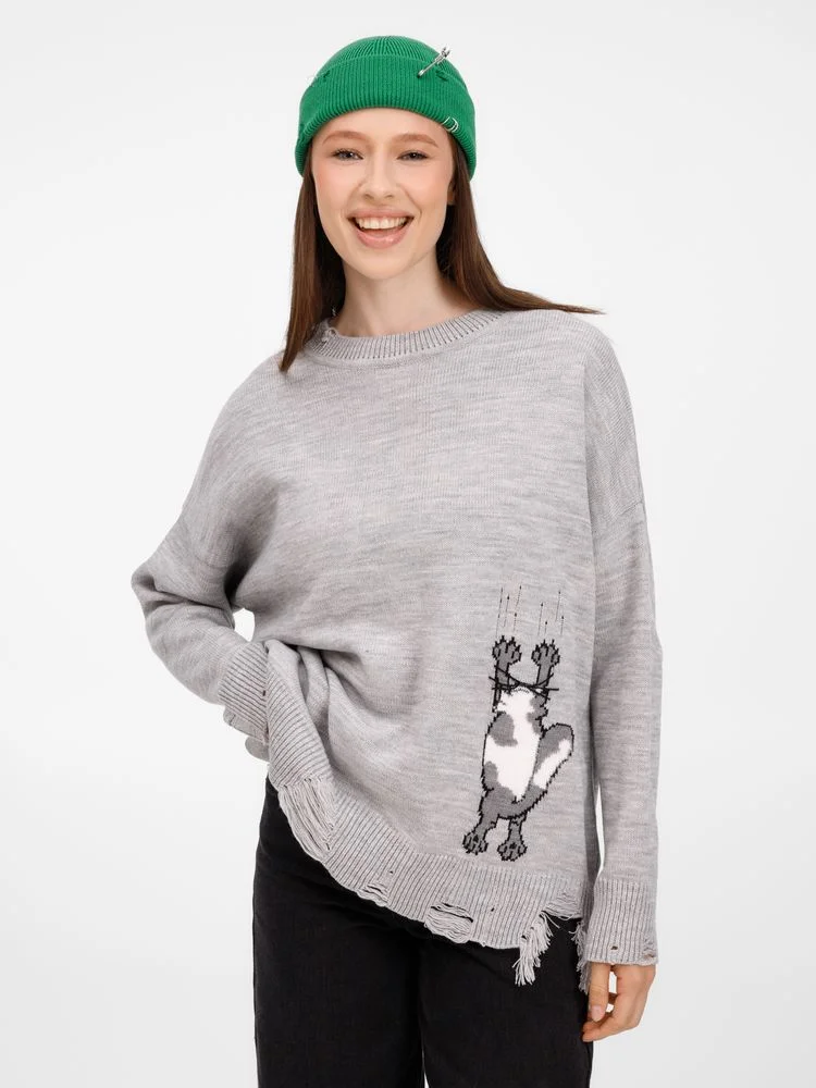 Джемпер Sharpick серебристо-серый меланж размер S/M - фото 6