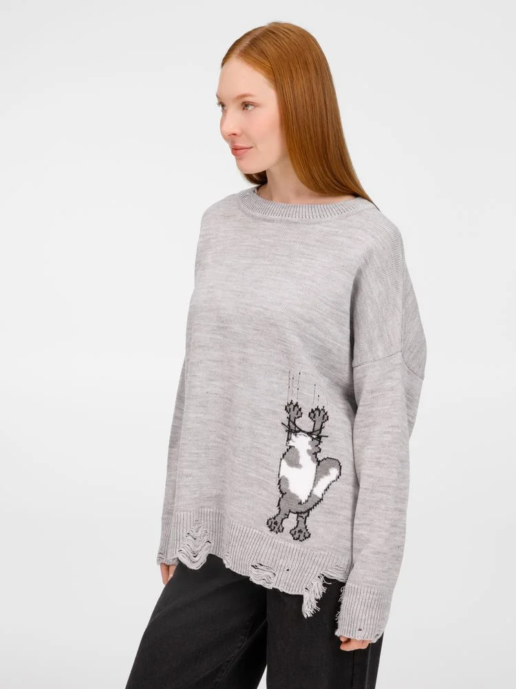 Джемпер Sharpick серебристо-серый меланж размер S/M - фото 9