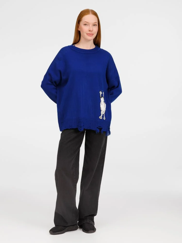 Джемпер Sharpick темно-синий кобальт размер S/M - фото 7