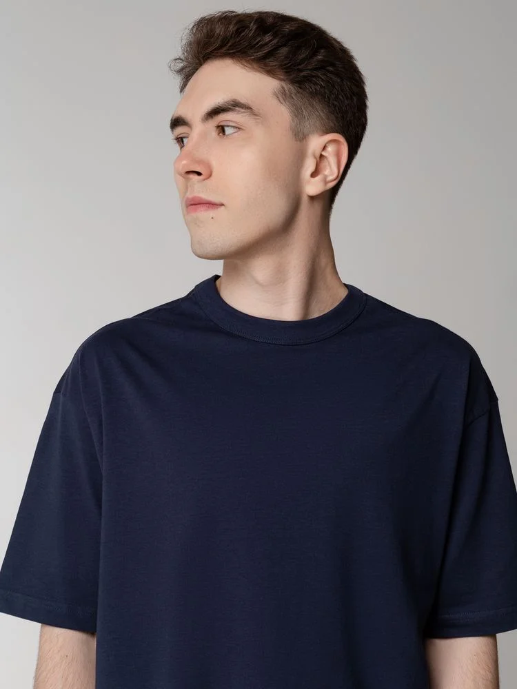 Футболка оверсайз мужская Boxy Men синяя джинс размер L - фото 5