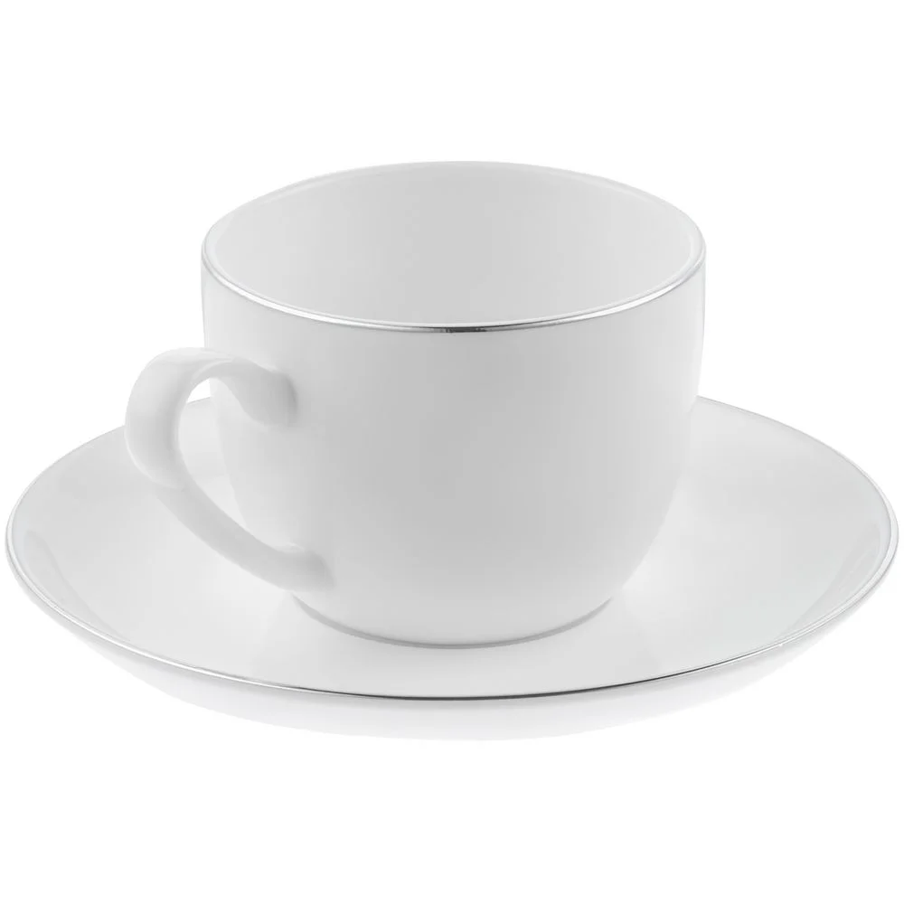 Кофейная пара Select, белая с серебристой отводкой - фото 4