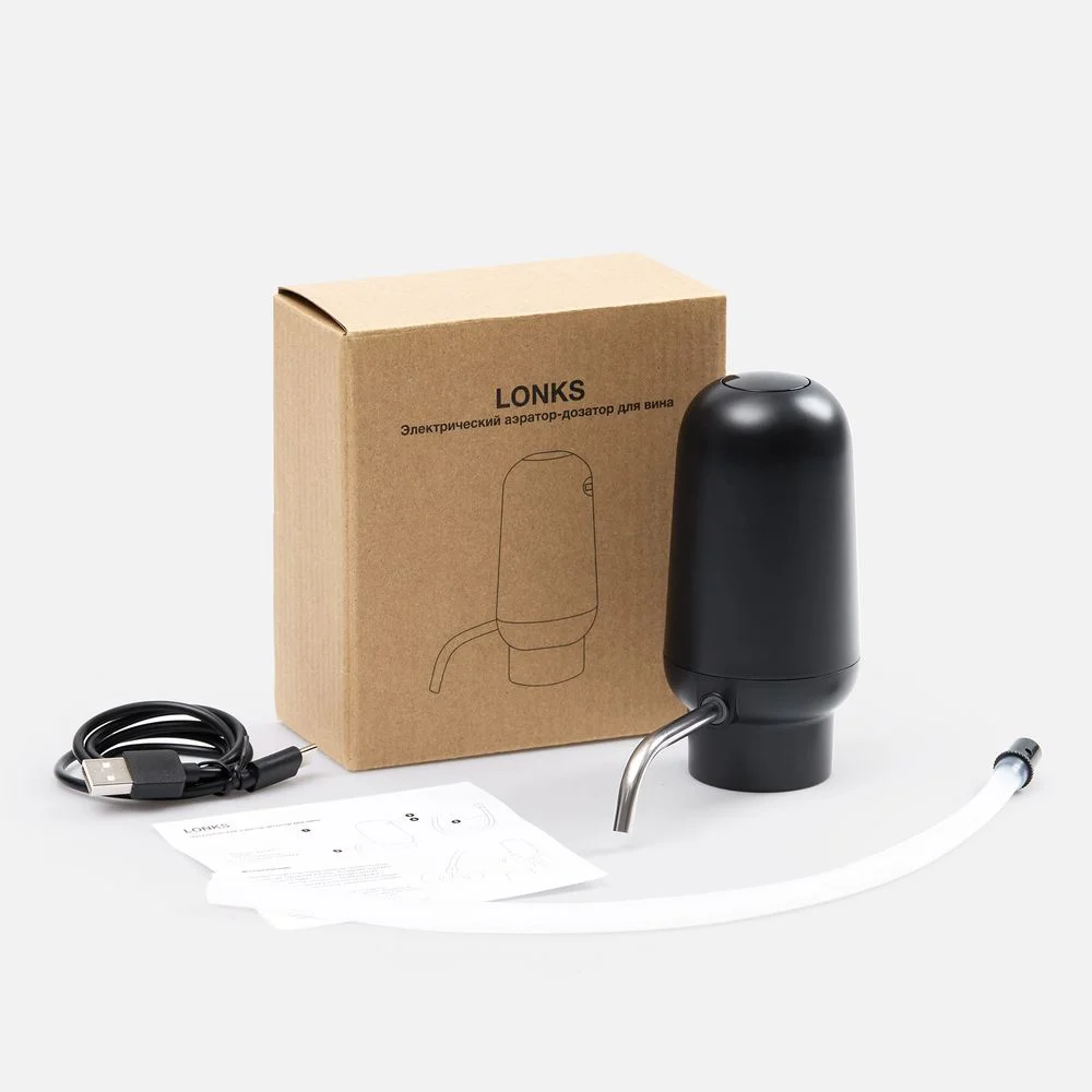 Электрический аэратор-дозатор для вина Lonks, черный - фото 9