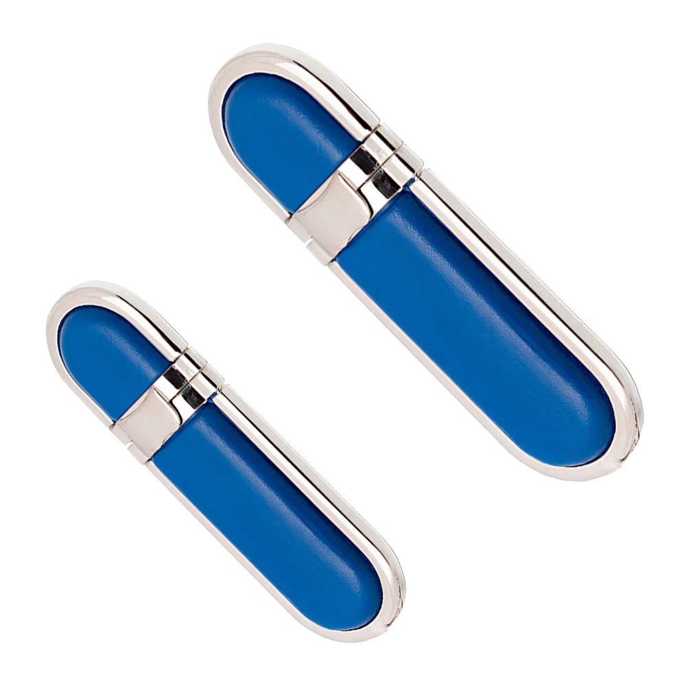 Флешка Кожаная Лобос "Lobos" N1 синий 1 Гб - фото 4