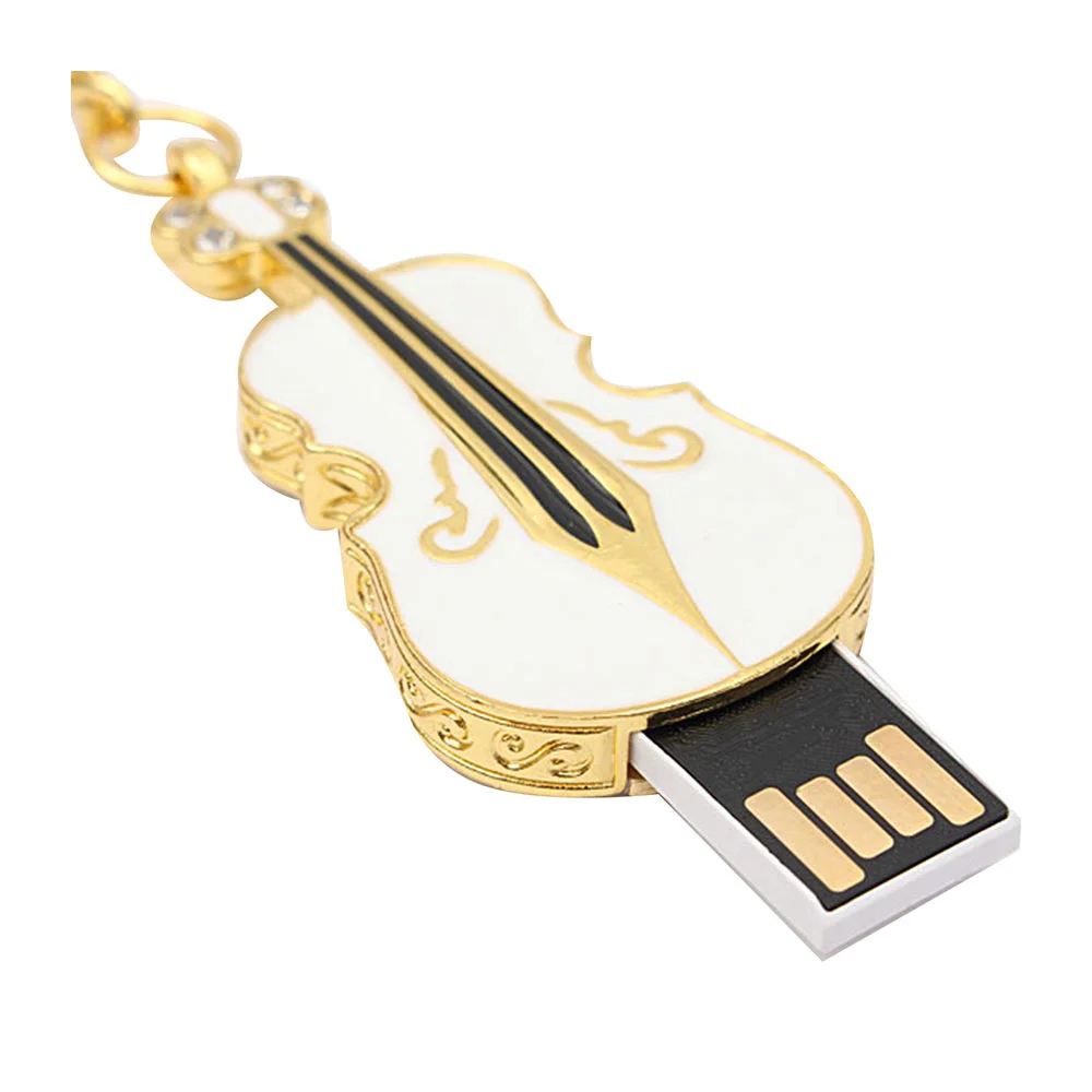 Флешка Металлическая Скрипка Violin Key R4 белая 4 Гб - фото 4