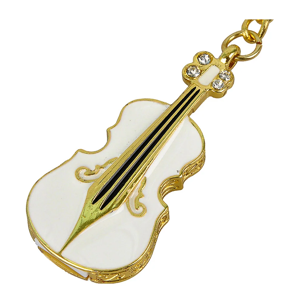Флешка Металлическая Скрипка Violin Key R4 белая 8 Гб - фото 1