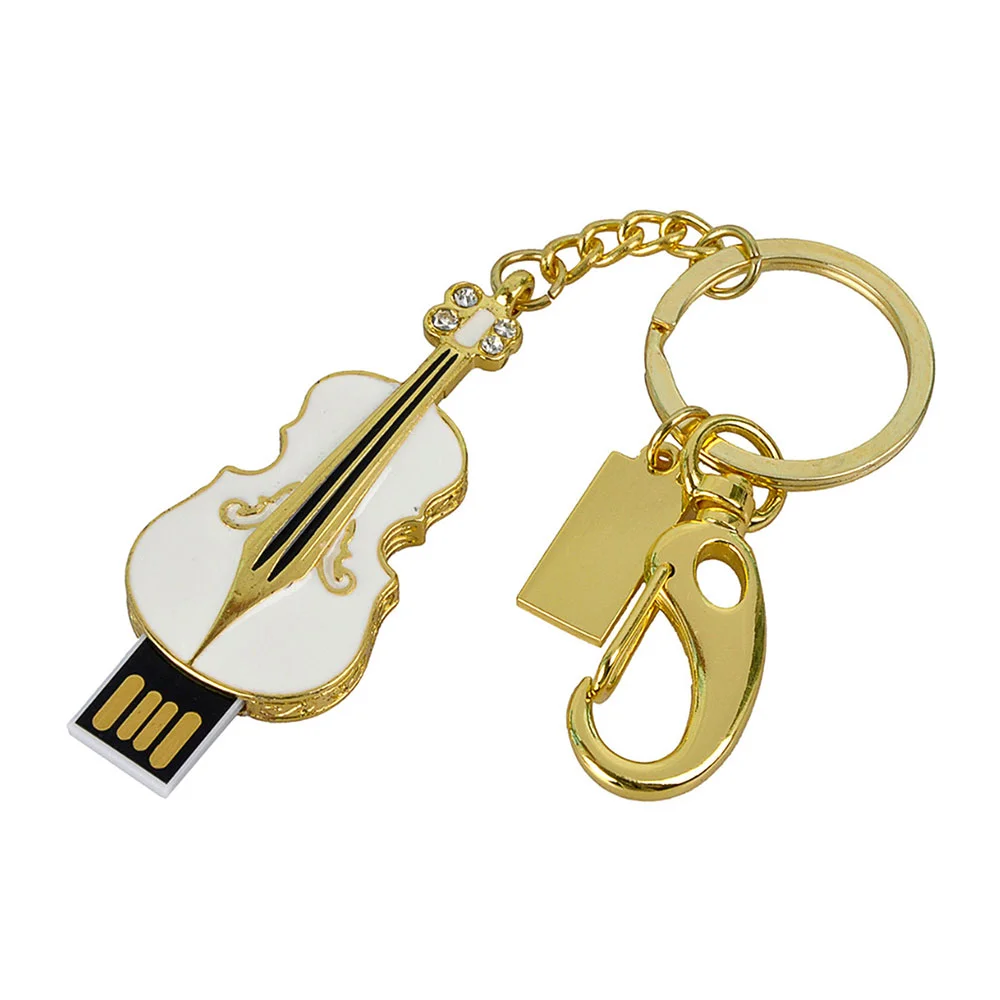 Флешка Металлическая Скрипка Violin Key R4 белая 16 Гб - фото 3
