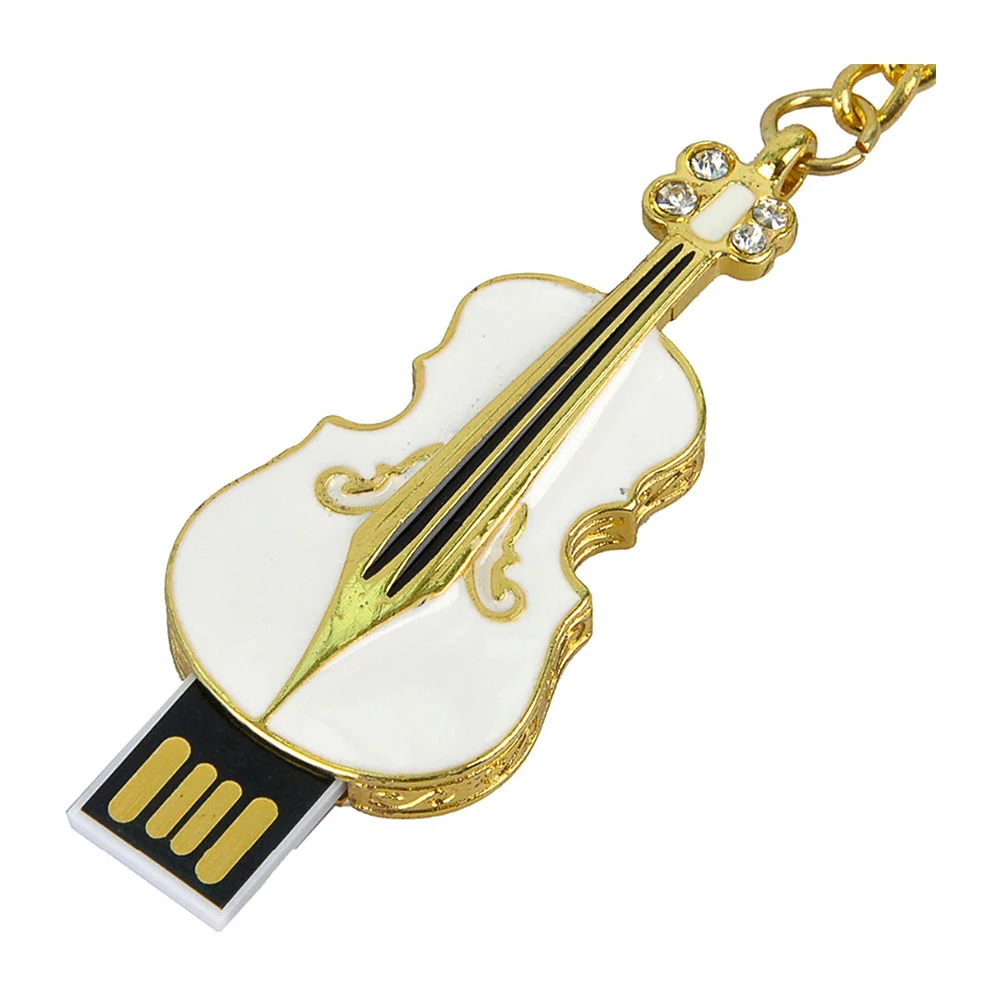 Флешка Металлическая Скрипка Violin Key R4 белая 1 Гб - фото 2