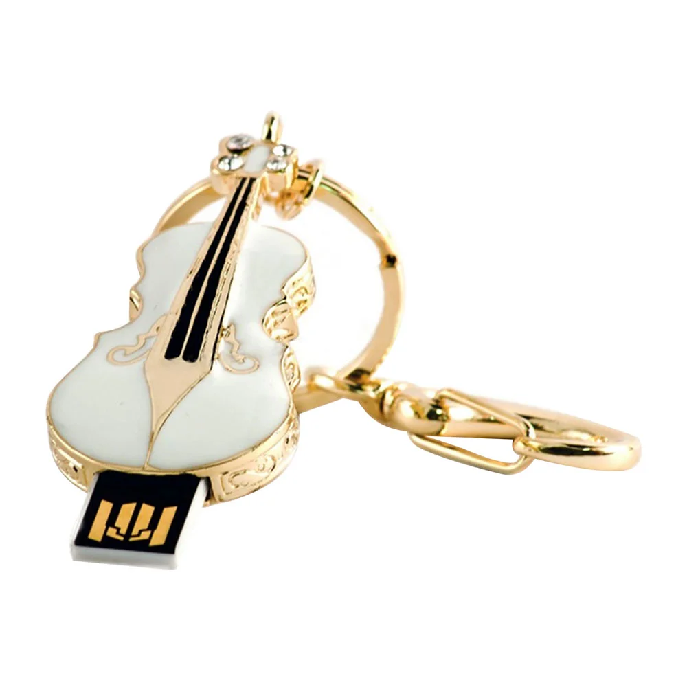 Флешка Металлическая Скрипка Violin Key R4 белая 1 Гб - фото 5
