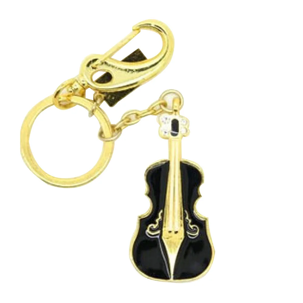 Флешка Металлическая Скрипка Violin Key R4 черная 128 Гб Золотой - фото 3