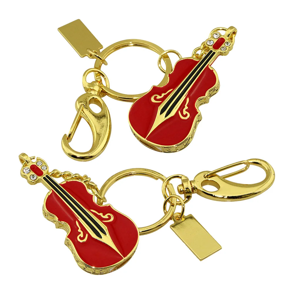 Флешка Металлическая Скрипка Violin Key R4 красный 8 Гб Золотой - фото 7