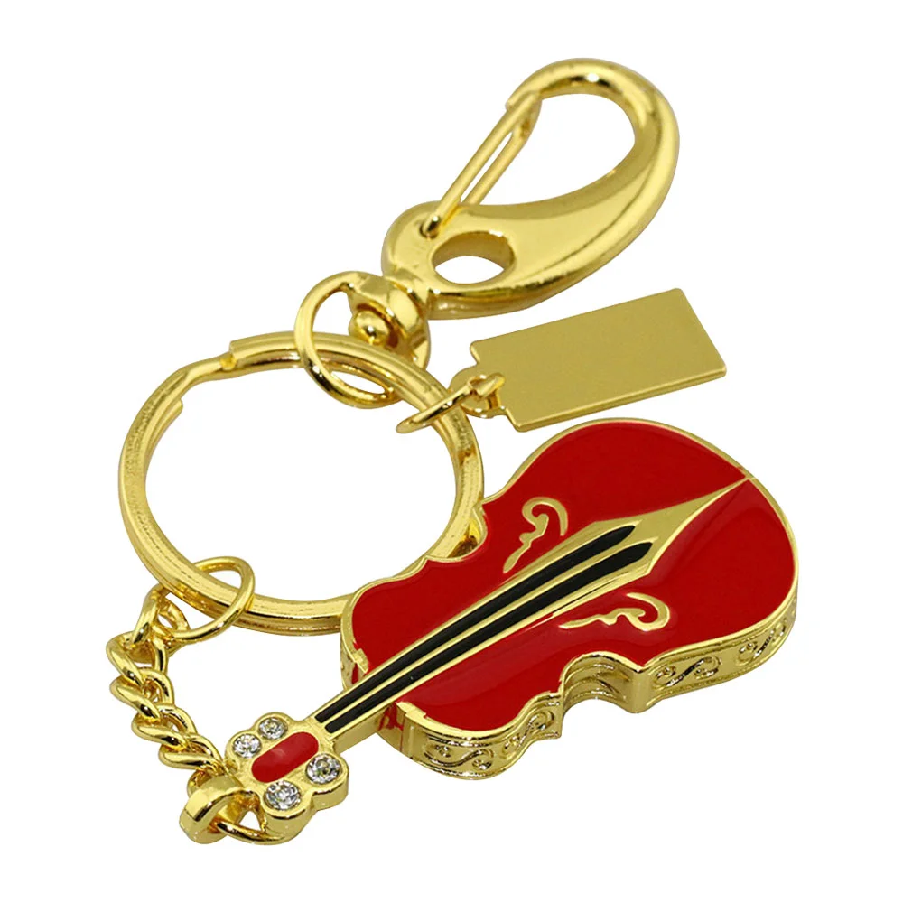 Флешка Металлическая Скрипка Violin Key R4 красный 16 Гб Золотой - фото 6