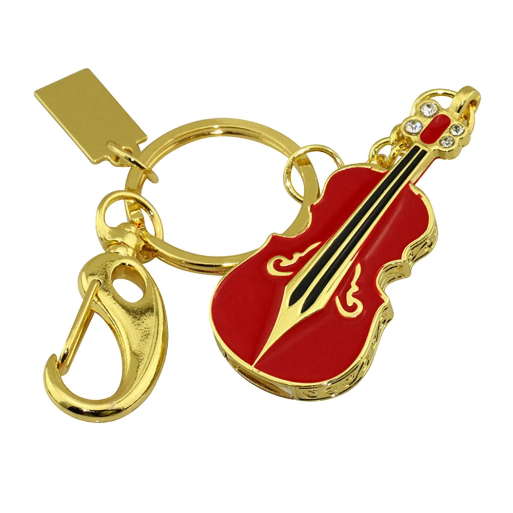 Флешка Металлическая Скрипка Violin Key R4 красный 32 Гб Золотой - фото 4
