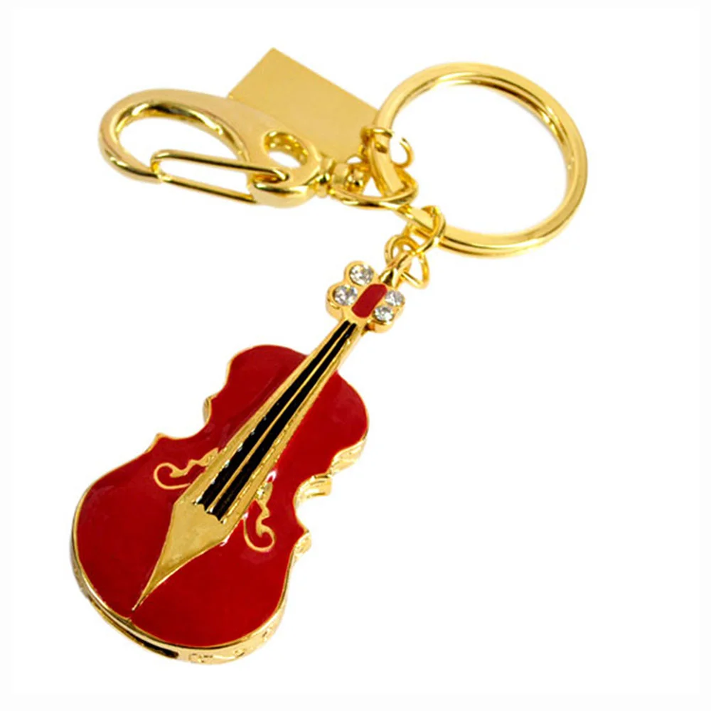 Флешка Металлическая Скрипка Violin Key R4 красный 64 Гб Золотой - фото 2