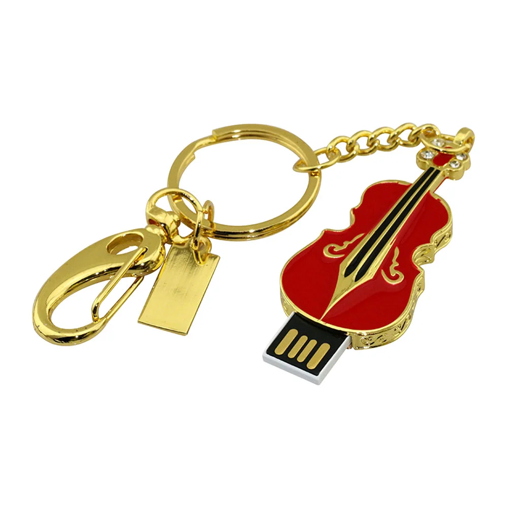 Флешка Металлическая Скрипка Violin Key R4 красный 256 Гб Золотой - фото 3