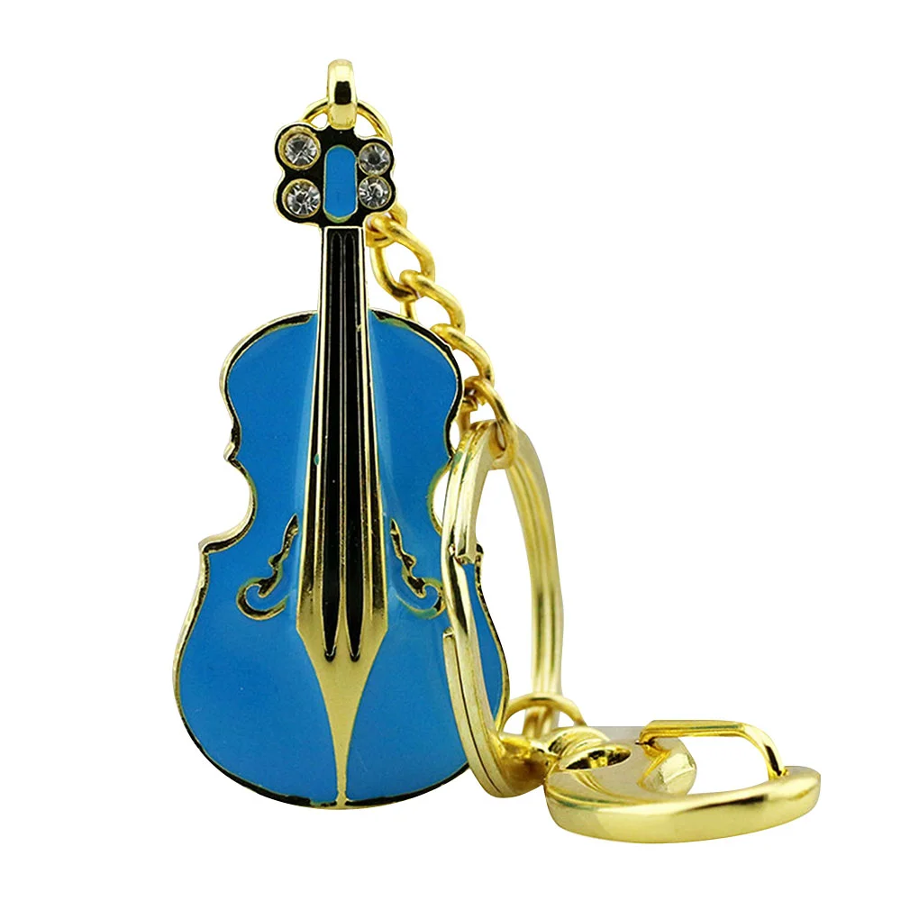Флешка Металлическая Скрипка Violin Key R4 синый 64 Гб Золотой - фото 1