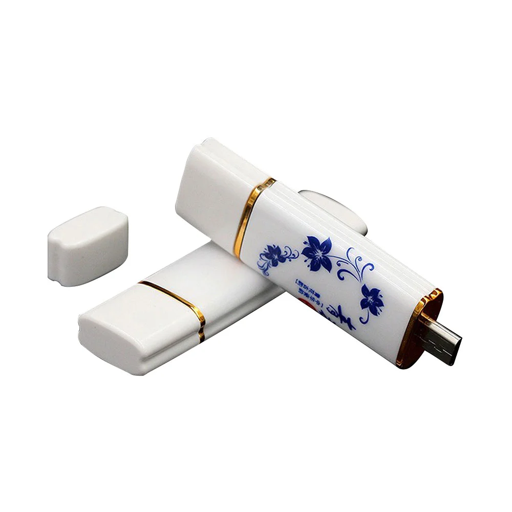 Флешка Фарфоровая Таксис Taxis Porcelain Z6 белый- синий 512 Гб OTG - фото 7