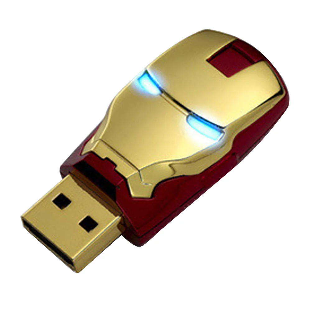 Флешка Металлическая Железный человек Iron Man MARK III R7 золотая/красная 128 Гб - фото 5