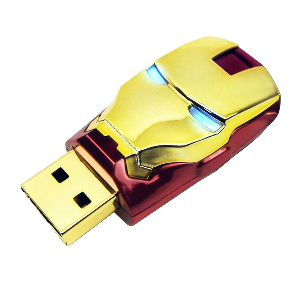 Флешка Металлическая Железный человек Iron Man MARK III R7 золотая/красная 512 Гб - фото 8