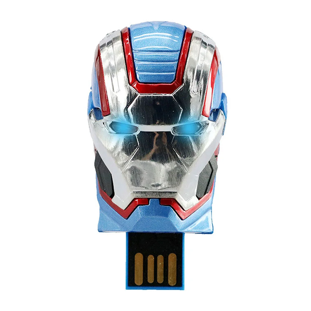 Флешка Металлическая Маска Железный патриот Iron Patriot R7 синяя/красная 64 Гб - фото 1