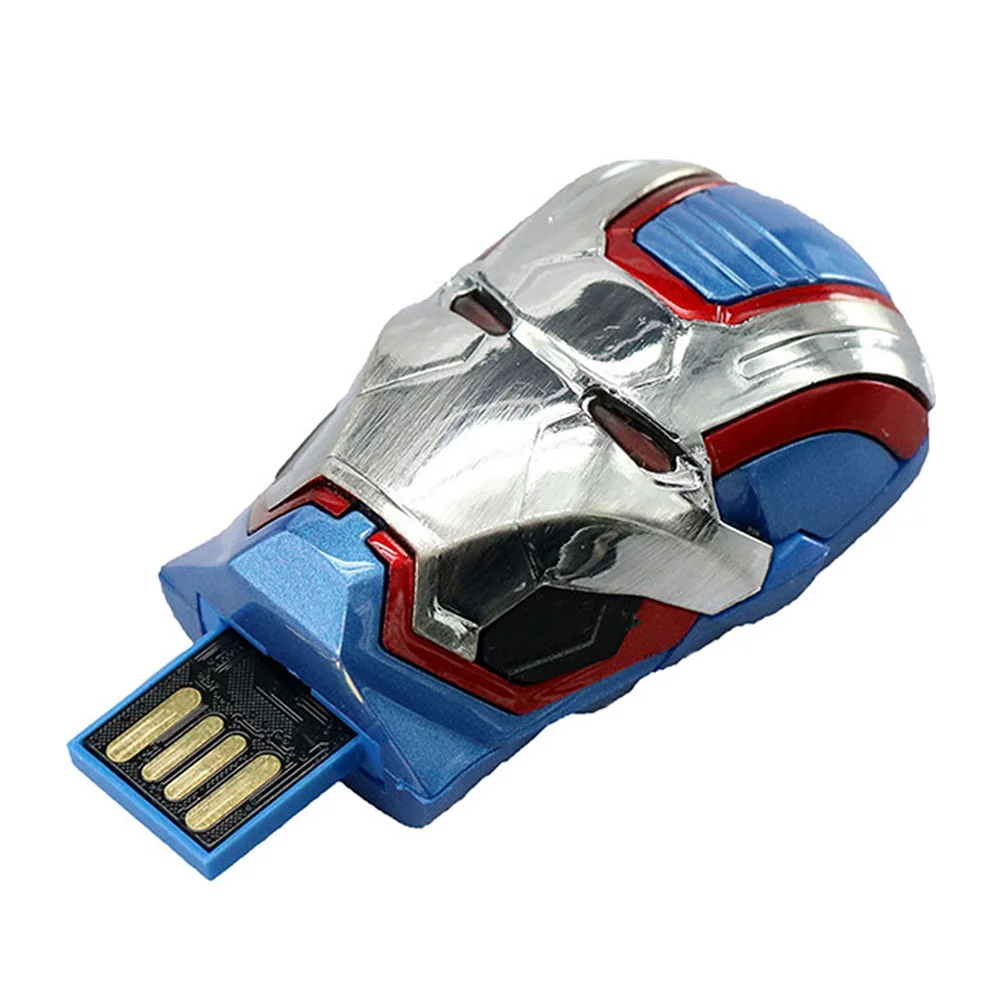 Флешка Металлическая Маска Железный патриот Iron Patriot R7 синяя/красная 512 Гб - фото 6