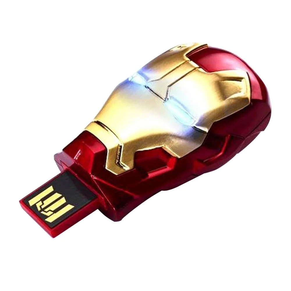 Флешка Металлическая Железный человек Iron Man MARK IV R7 золотая/красная 2 Гб - фото 3