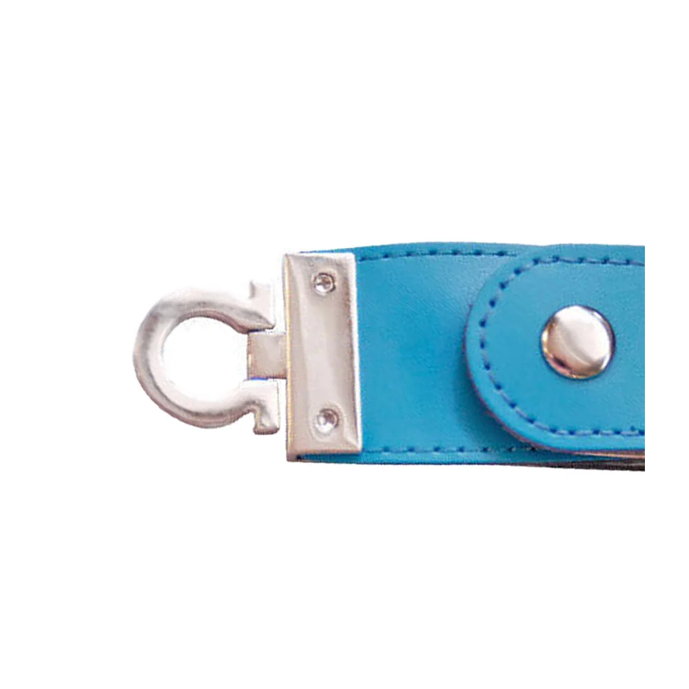Флешка Кожаная Меристос Meristos N8 голубой 64 Гб - фото 2