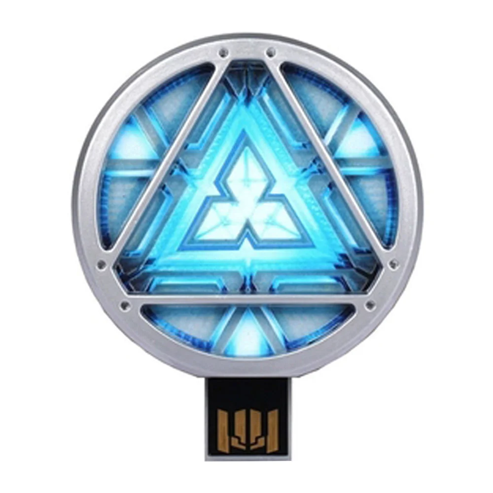Флешка Металлическая Реактор Железного человека Arc Reactor Iron Man R9 серебряный 256 Гб Голубой - фото 5