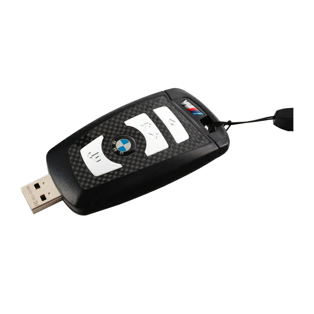 Флешка Карбоновая Автомобильный ключ БМВ BMW M Car Key L10 черный 4 Гб - фото 6