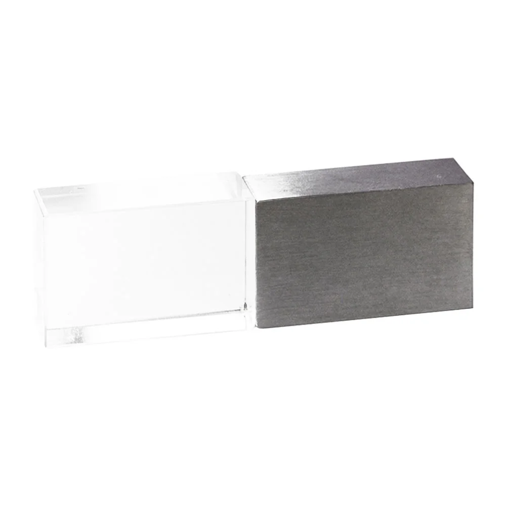 Флешка Стеклянная Кристалл Crystal Glass Metal W14 серебряный матовый 16 Гб Прозрачный - фото 4