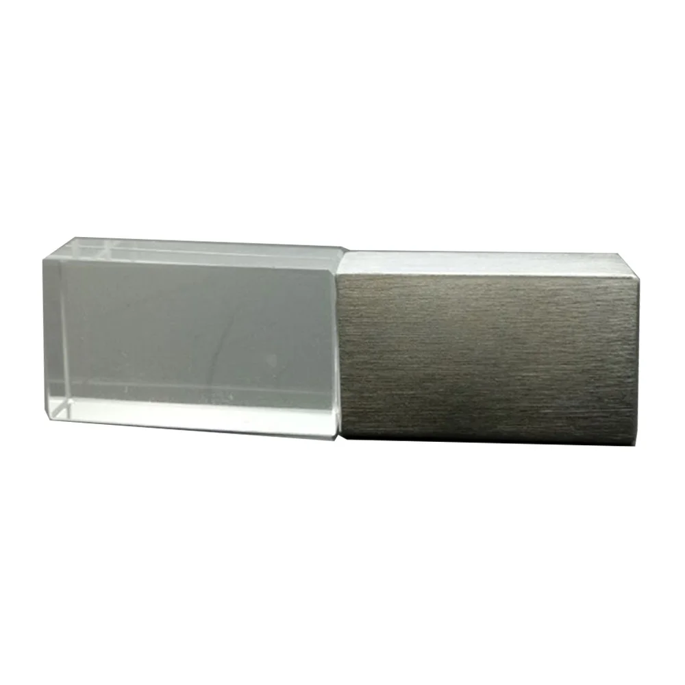 Флешка Стеклянная Кристалл Crystal Glass Metal W14 серебряный матовый 16 Гб Прозрачный - фото 7