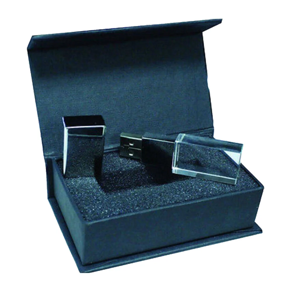 Флешка Стеклянная Кристалл \Crystal Glass Metal\ W14 серебряный глянец 128 Гб Прозрачный - фото 7