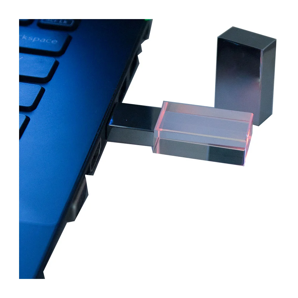 Флешка Стеклянная Кристалл \Crystal Glass Metal\ W14 серебряный глянец 128 Гб Прозрачный - фото 8