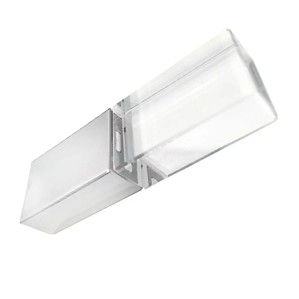 Флешка Стеклянная Кристалл Crystal Glass Metal W14 серебряный глянец 512 Гб Прозрачный