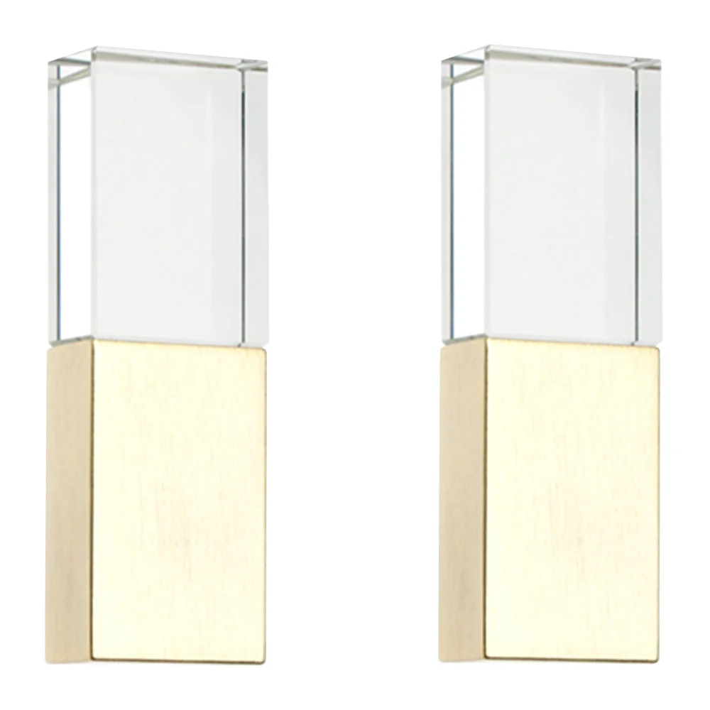 Флешка Стеклянная Кристалл \Crystal Glass Metal\ W14 золотой матовый 2 Гб - фото 6