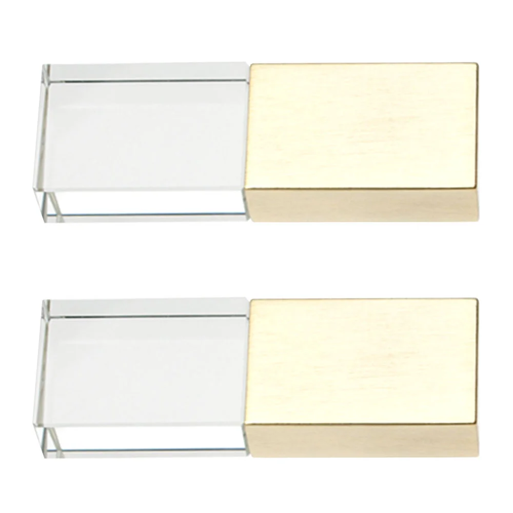 Флешка Стеклянная Кристалл \Crystal Glass Metal\ W14 золотой матовый 2 Гб - фото 7