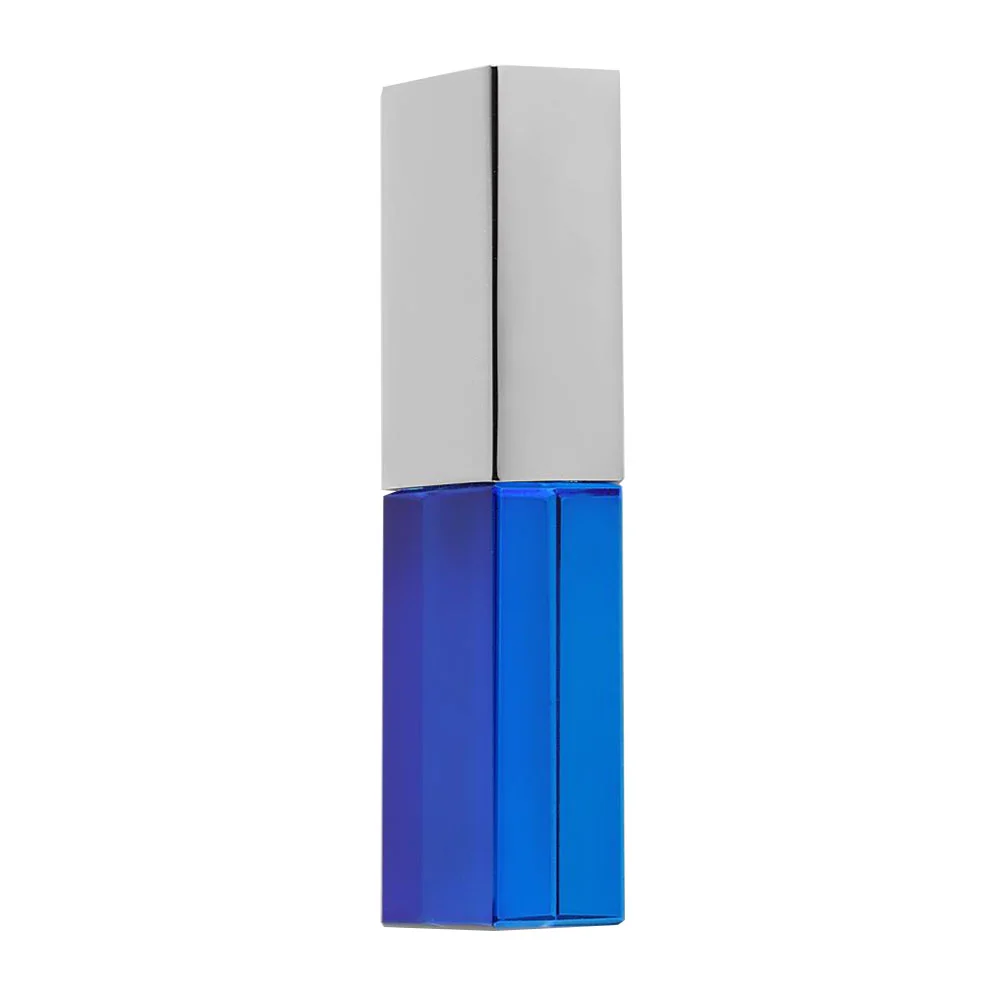 Флешка Стеклянная Кристалл Crystal Glass Metal W14 синий / серебряный матовый 32 Гб Прозрачный - фото 6