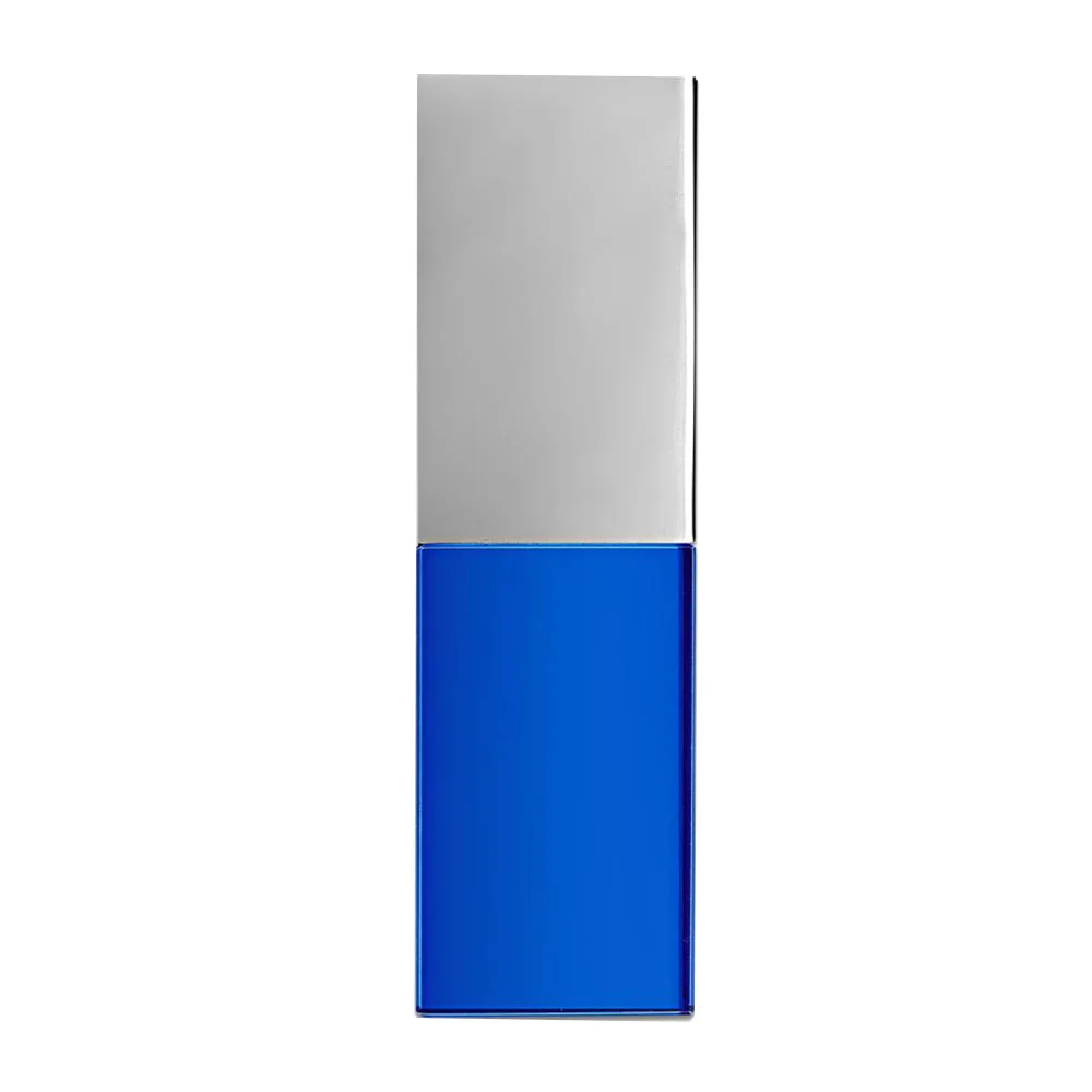Флешка Стеклянная Кристалл Crystal Glass Metal W14 синий / серебряный матовый 1 Гб Прозрачный - фото 5