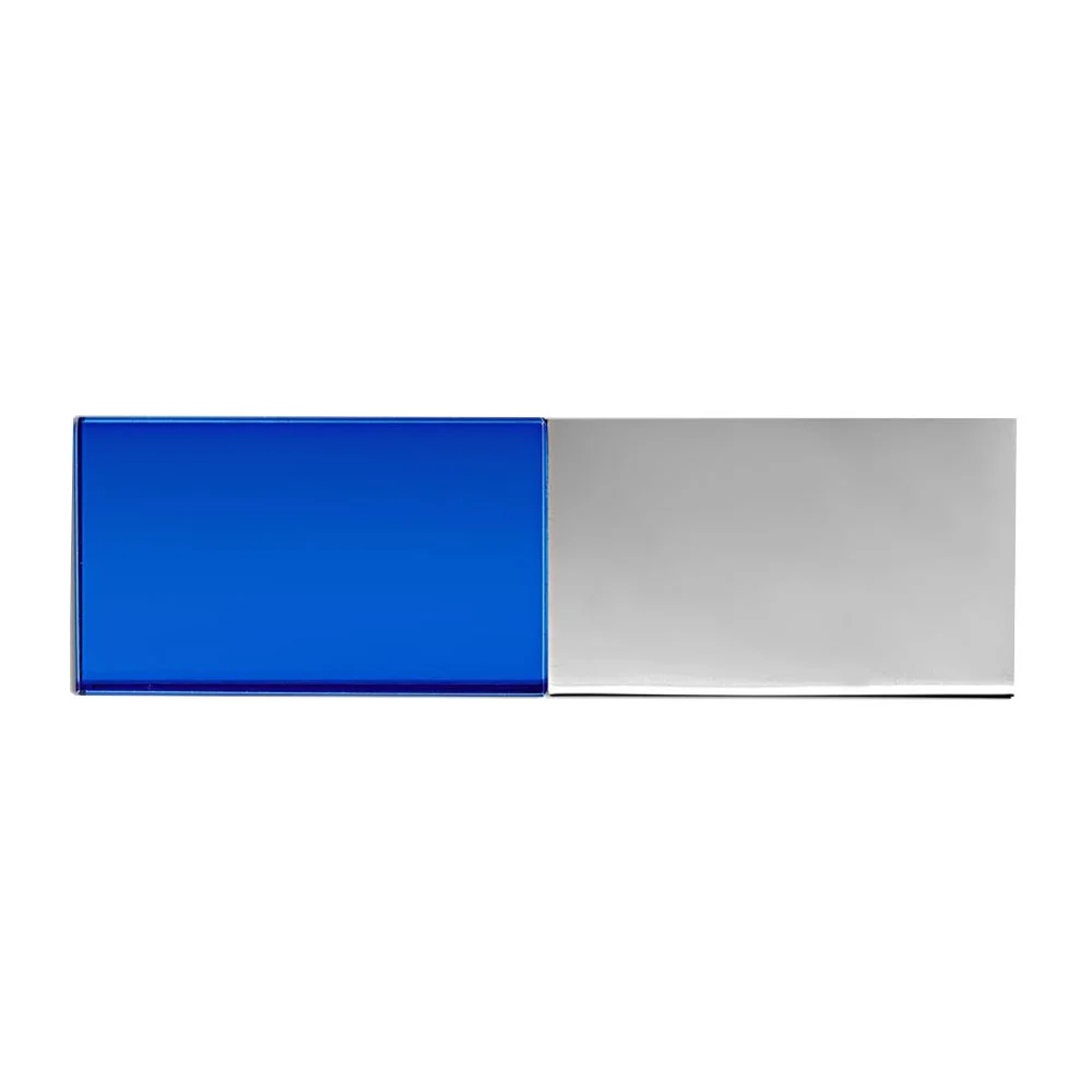 Флешка Стеклянная Кристалл Crystal Glass Metal W14 синий / серебряный матовый 1 Гб Прозрачный - фото 8