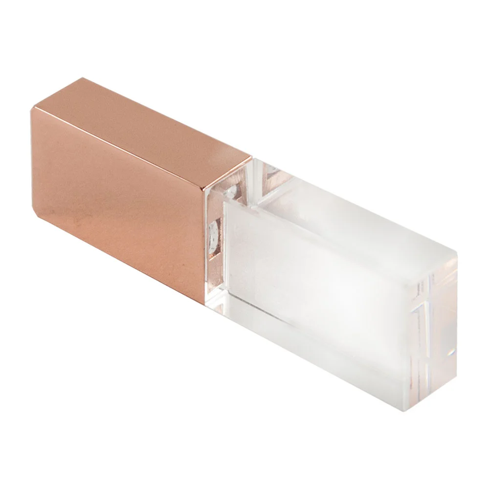 Флешка Стеклянная Кристалл Crystal Glass Metal W14 розовый глянец 2 ТБ Прозрачный - фото 6