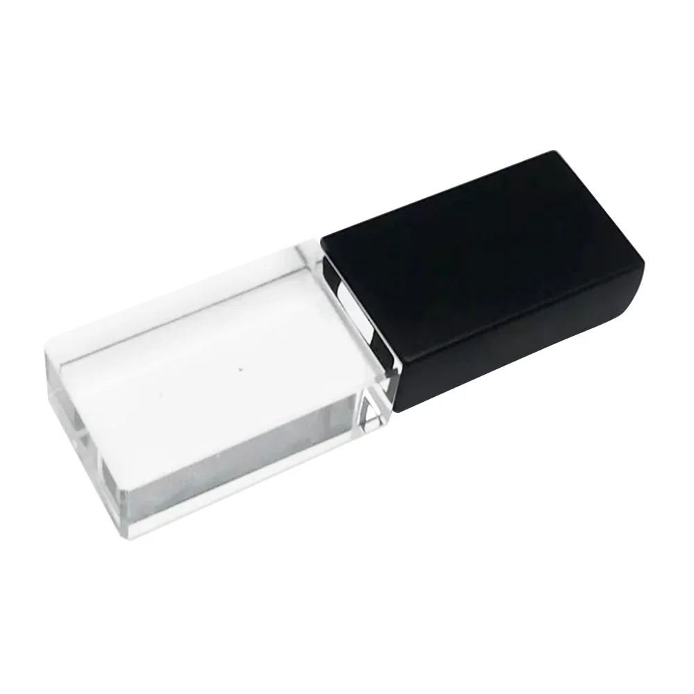 Флешка Стеклянная Кристалл "Crystal Glass Metal" W14 черный матовый 1 ТБ, Прозрачный