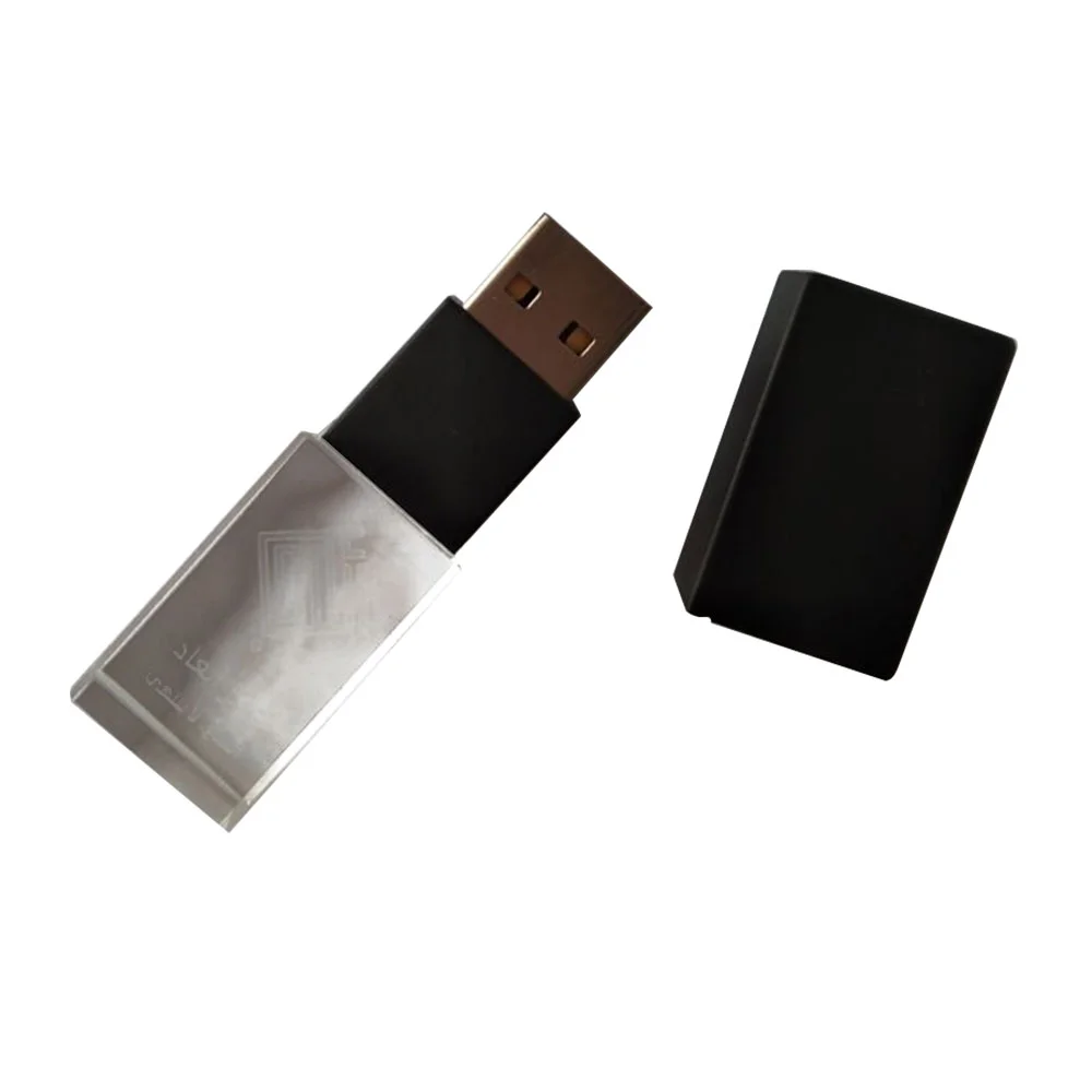 Флешка Стеклянная Кристалл "Crystal Glass Metal" W14 черный матовый 1 ТБ, Прозрачный - фото 8