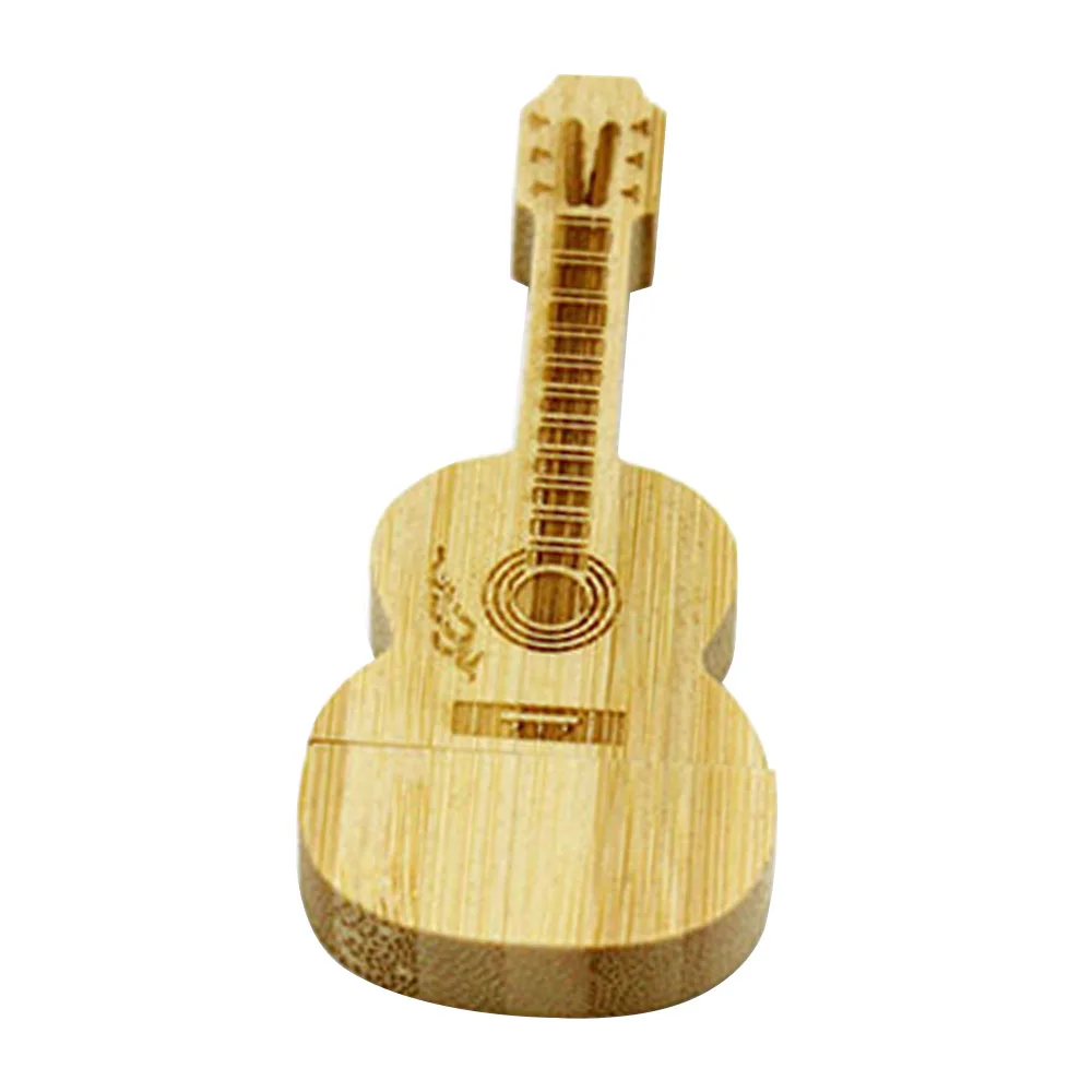 Флешка Деревянная Гитара Акустическая Guitar Acoustic F15 желтый 2 Гб - фото 3